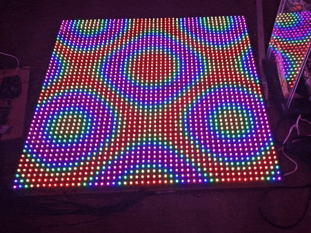 Pixel Array displaying psychedelic pattern